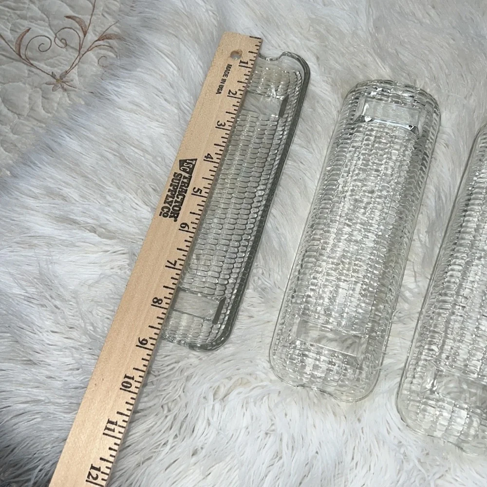 Set of 4 Corn on Cob Holders Clear Glass